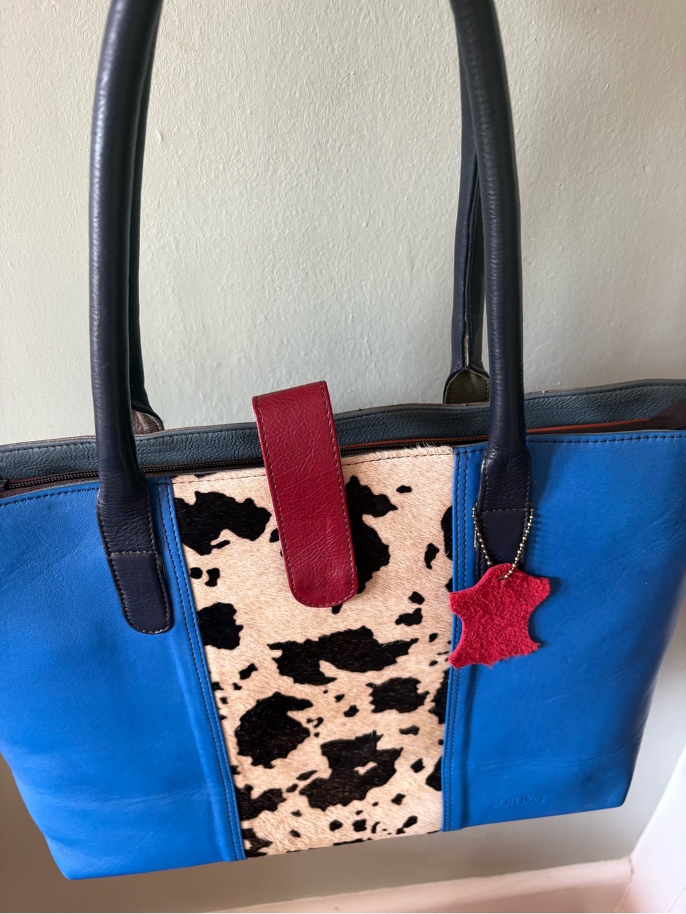 Soruka Tote Bag with Cowhide Accent